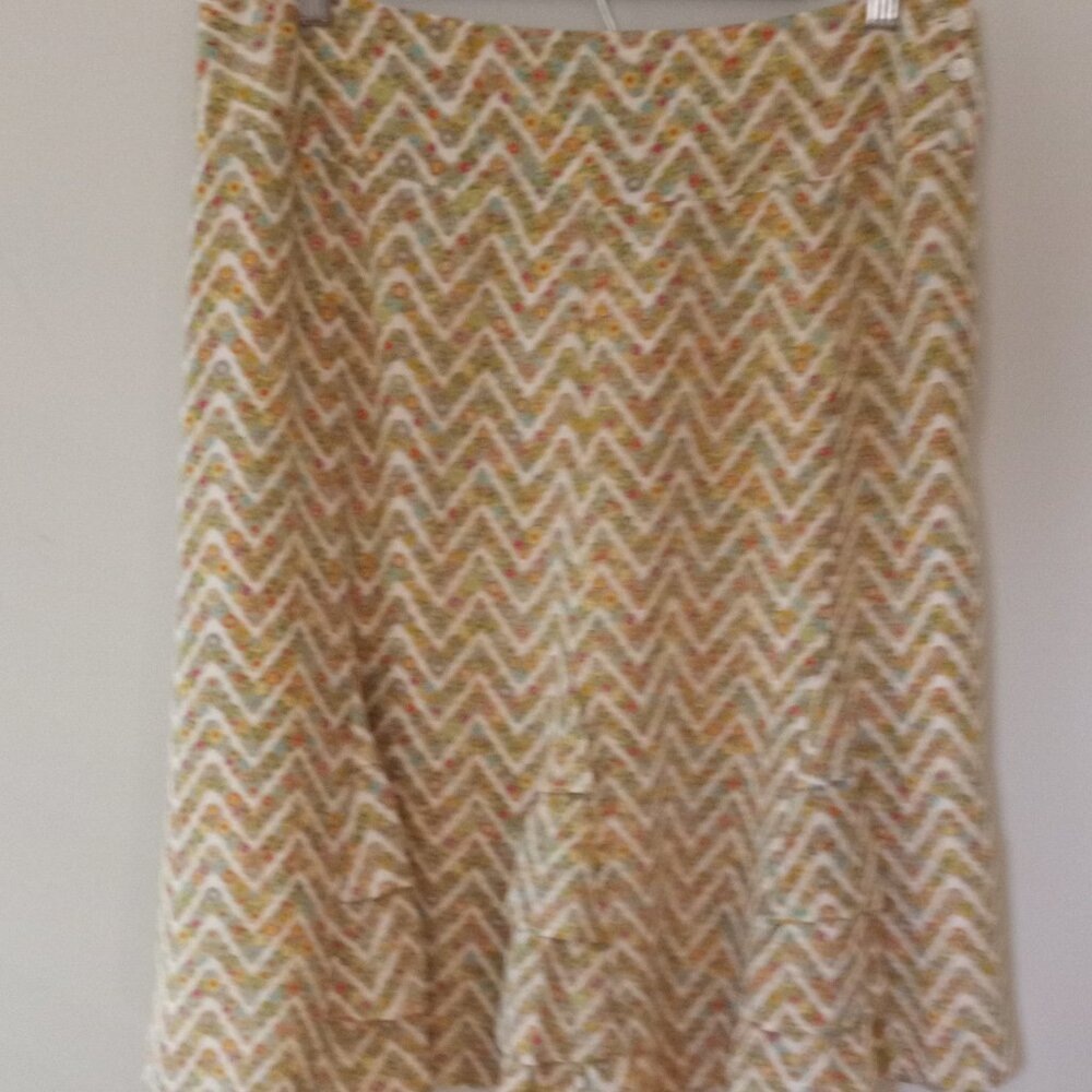 'SUSAN BRISTOL' 100% Silk Skirt Lined Size 10 Ditzy Floral EUC * Pristine